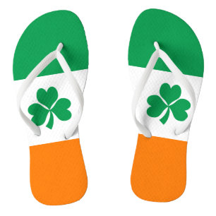 Flag of Ireland Shamrock Flip Flops