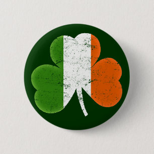 Flag of Ireland Shamrock Irish 6 Cm Round Badge
