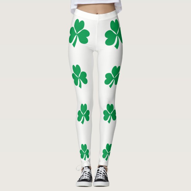 Flag of Ireland Shamrock Leggings (Front)