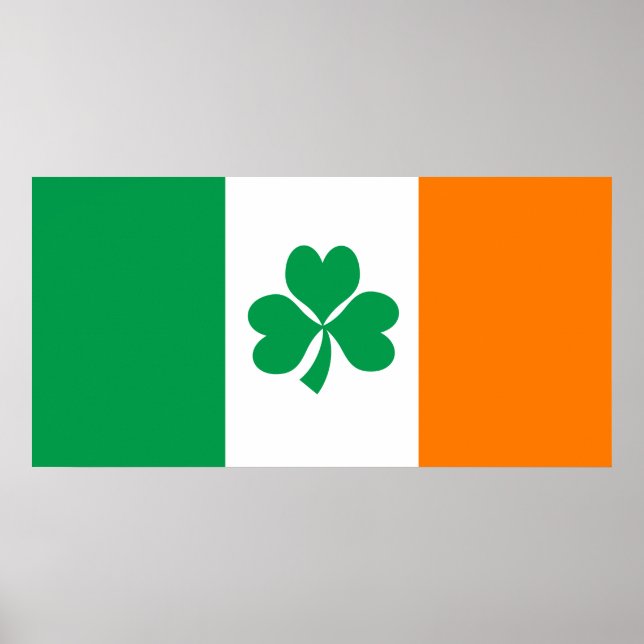 Flag of Ireland Shamrock Poster (Front)
