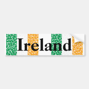 Flag of Ireland Shamrocks Bumper Sticker