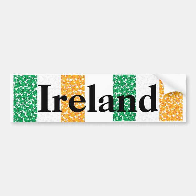 Flag of Ireland Shamrocks Bumper Sticker (Front)