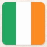 Flag of Ireland Square Paper Coaster<br><div class="desc">The country "Flag of Ireland" with a vertical tricolor of green,  white,  and orange.</div>