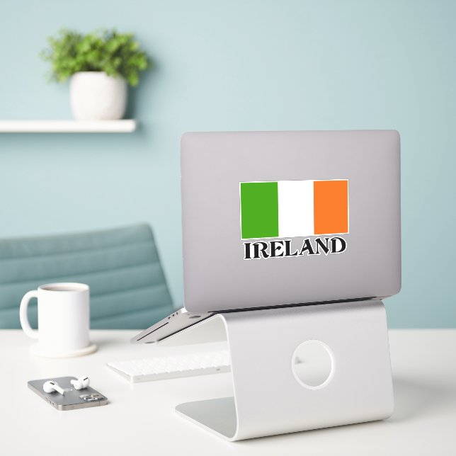 Flag of Ireland Sticker (Laptop On Desk)