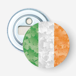 Flag of Ireland with shamrocks pattern Bottle Opener