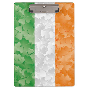 Flag of Ireland with shamrocks pattern Clipboard