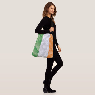 Flag of Ireland with shamrocks pattern Crossbody Bag