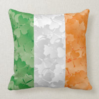 Flag of Ireland with shamrocks pattern
