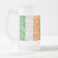 Flag of Ireland with shamrocks pattern