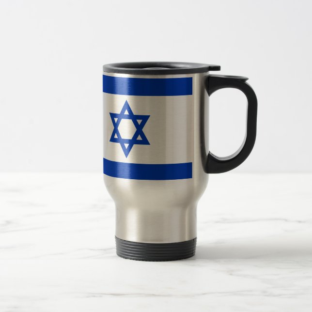 Flag of Israel - דגל ישראל - ישראלדיקע פאן Travel Mug (Right)