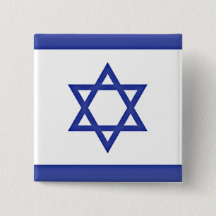 Flag of Israel  15 Cm Square Badge