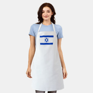 Flag of Israel blue and white modern patriotic Apron