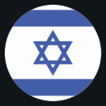 Flag of Israel Classic Round Sticker<br><div class="desc">The Yehudis L Store has created hundreds of Jewish products and is constantly expanding.  Tell your friends and send them our link:  http://www.zazzle.com/YehudisL*</div>