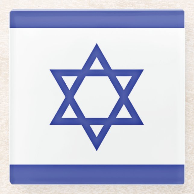Flag of Israel Glass Coaster (Front)
