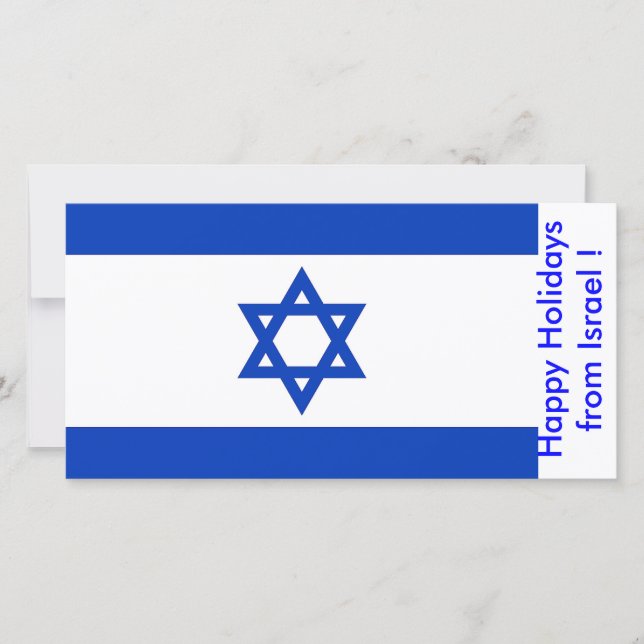 Flag of Israel, Happy Holidays from Israel Holiday Card (Front)
