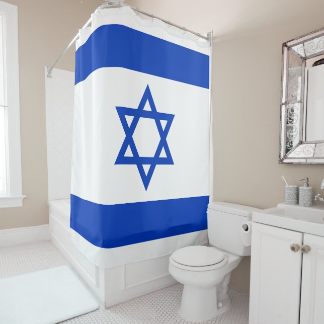 Flag of Israel Shower Curtain (In Situ)