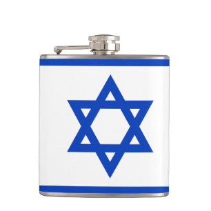 Flag of Israel Vinyl Wrapped Flask