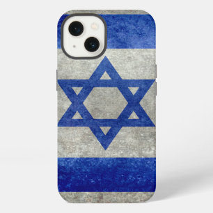 Flag of Israel with worn retro vintage textures iPhone 13 Case