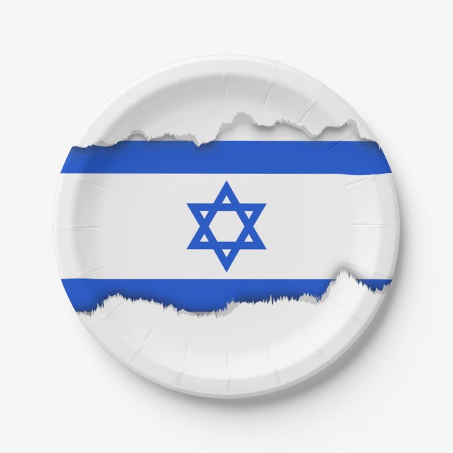 Flag of Israeli Paper Plate (Front)