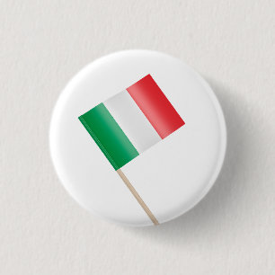 Flag of Italy 3 Cm Round Badge