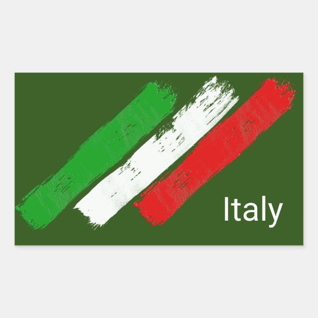 Flag of Italy.brush strokes. Rectangular Sticker (Front)