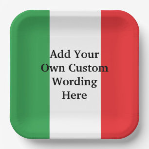 Flag of Italy Buon Compleanno or Anniversario Paper Plate