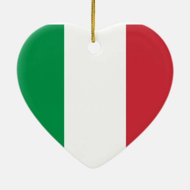 Flag of Italy Ceramic Tree Decoration (Back)
