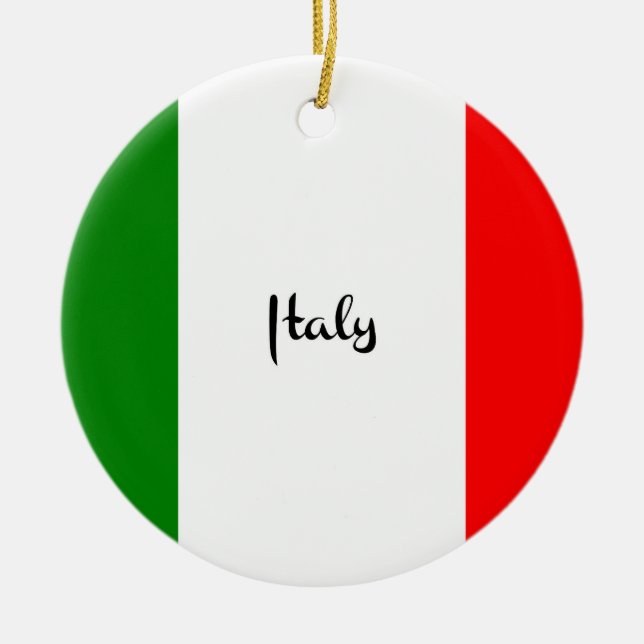 Flag of Italy Ceramic Tree Decoration (Front)