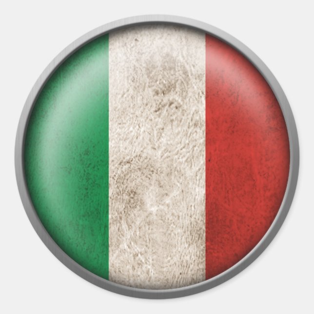 Flag of Italy Disc Classic Round Sticker (Front)