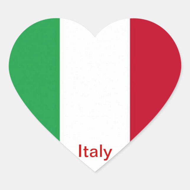 Flag of Italy Heart Sticker (Front)