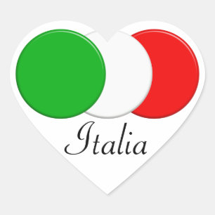 Flag of Italy. i love Italy. Heart Sticker