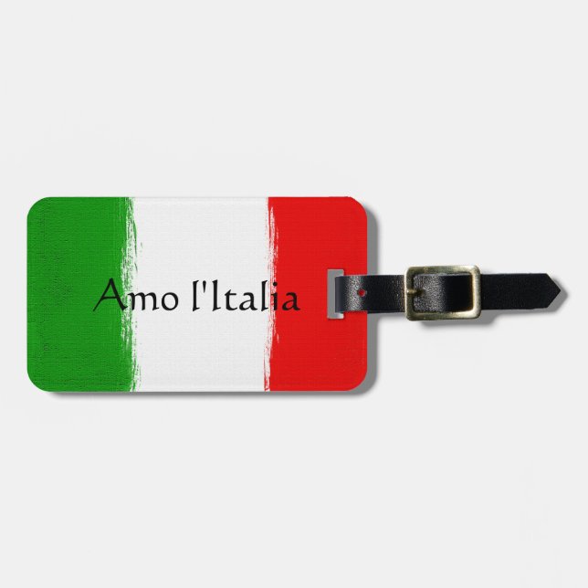 Flag of Italy. i love italy. Luggage Tag (Front Horizontal)