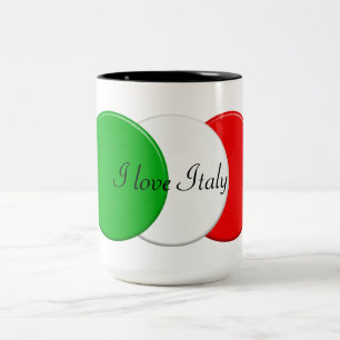 Flag of italy. I love Italy. Two-Tone Coffee Mug