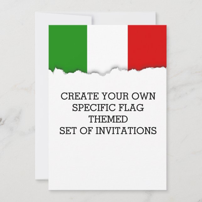 Flag of Italy Invitation (Front)