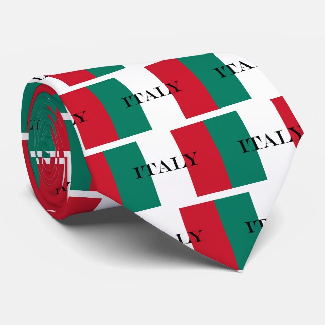 Flag of Italy Italia Italian Il Tricolore Tie (Rolled)