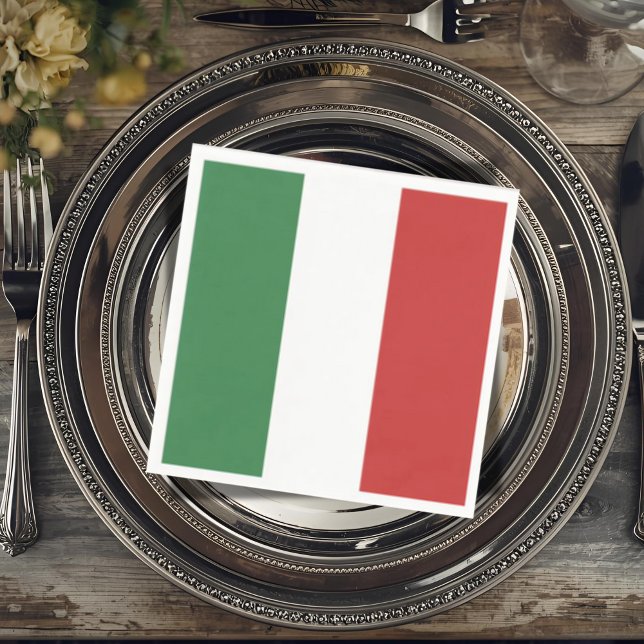 Flag of Italy - Italian  Napkin (Flag of Italy Napkin for Italian Dinner Parties and Celebrations)