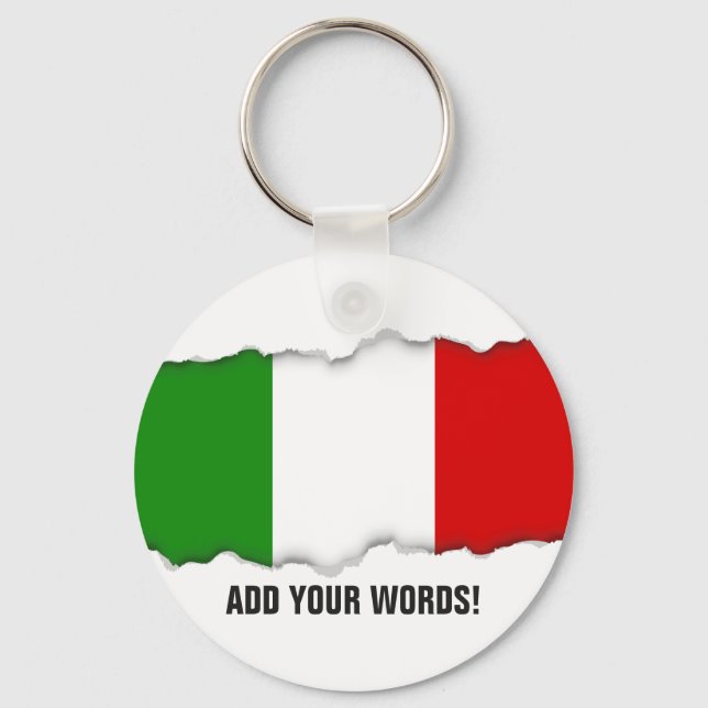 Flag of Italy Key Ring (Front)