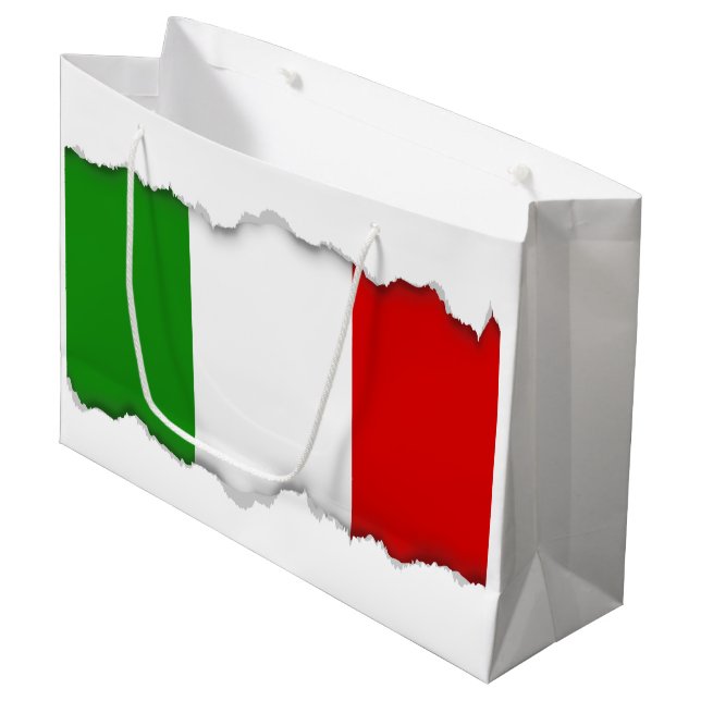 Flag of Italy Large Gift Bag (Front Angled)