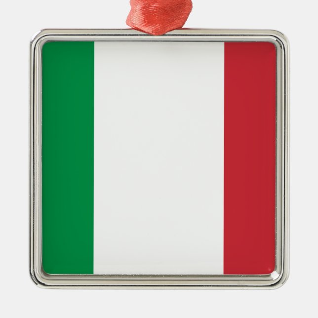 Flag of Italy Metal Tree Decoration (Front)