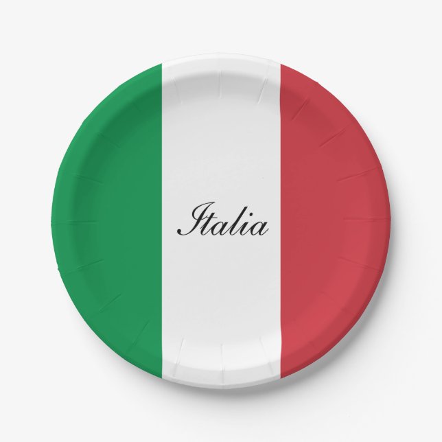Flag of Italy Paper Plate (Front)