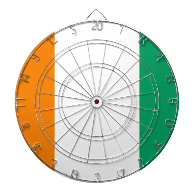 Flag of Ivory Coast - Drapeau de la Côte d'Ivoire Dartboard (Front)