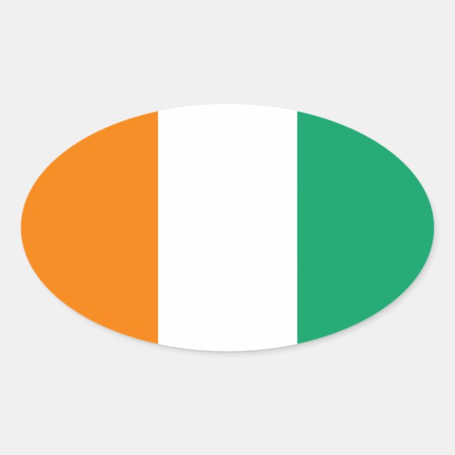 Flag of Ivory Coast - Drapeau de la Côte d'Ivoire Oval Sticker (Front)