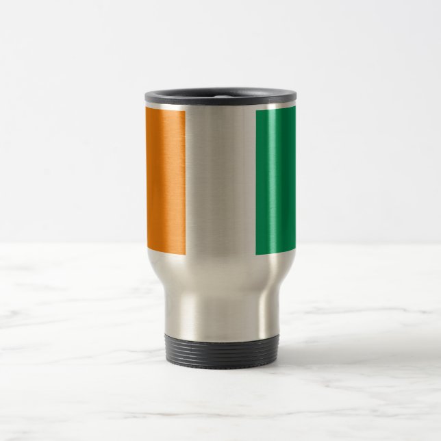 Flag of Ivory Coast - Drapeau de la Côte d'Ivoire Travel Mug (Center)