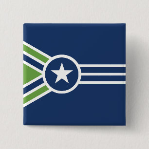 Flag of Jackson, Tennessee 15 Cm Square Badge