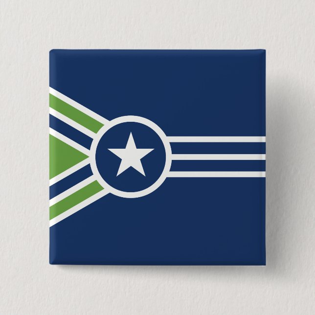Flag of Jackson, Tennessee 15 Cm Square Badge (Front)