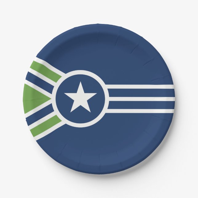Flag of Jackson, Tennessee Paper Plate (Front)