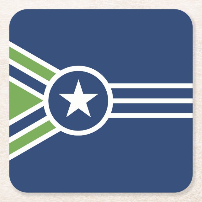 Flag of Jackson, Tennessee Square Paper Coaster (Front)