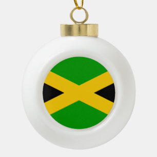 Flag of Jamaica Ceramic Ball Christmas Ornament