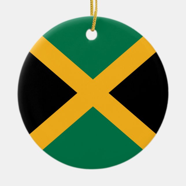 Flag of Jamaica Ceramic Tree Decoration (Front)