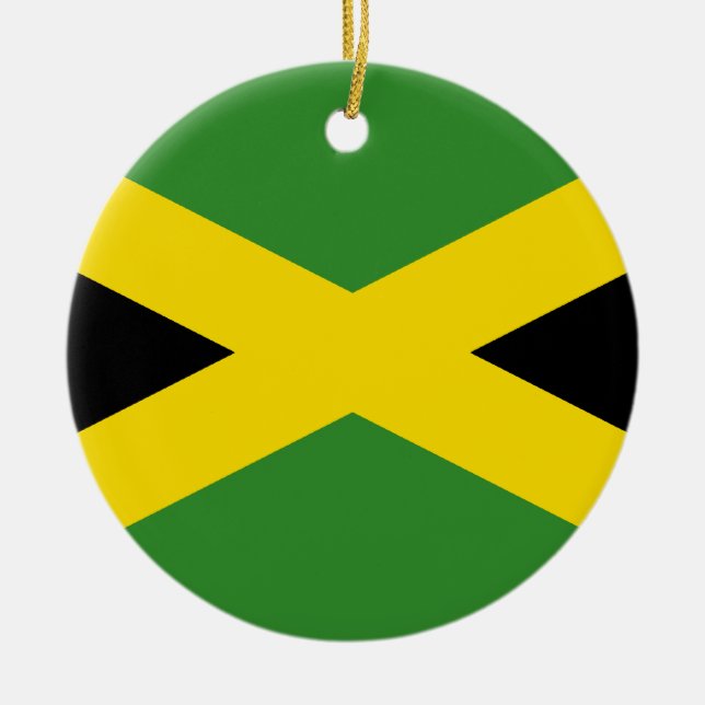 Flag of Jamaica Ceramic Tree Decoration (Front)
